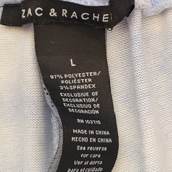 Zac & Rachel blue white super soft wide leg draw string Lounge pant Large - Picture 6 of 7